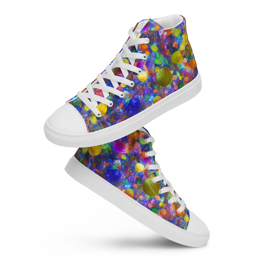 Chromatic Candy on Men's High Top Canvas Shoes — Front