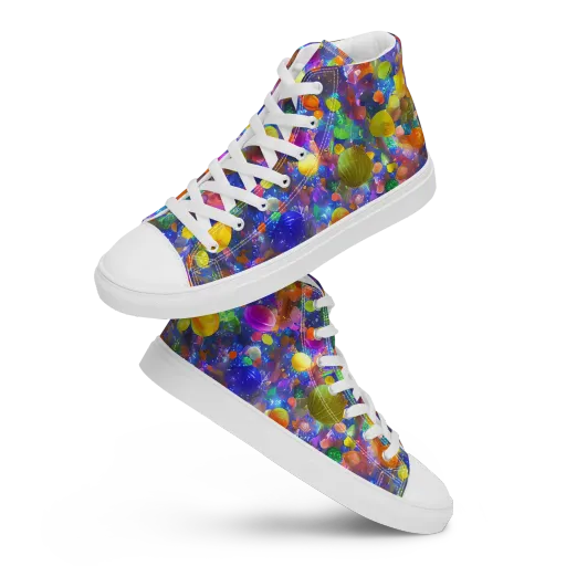 Chromatic Candy on a Men's High Top Canvas Shoes