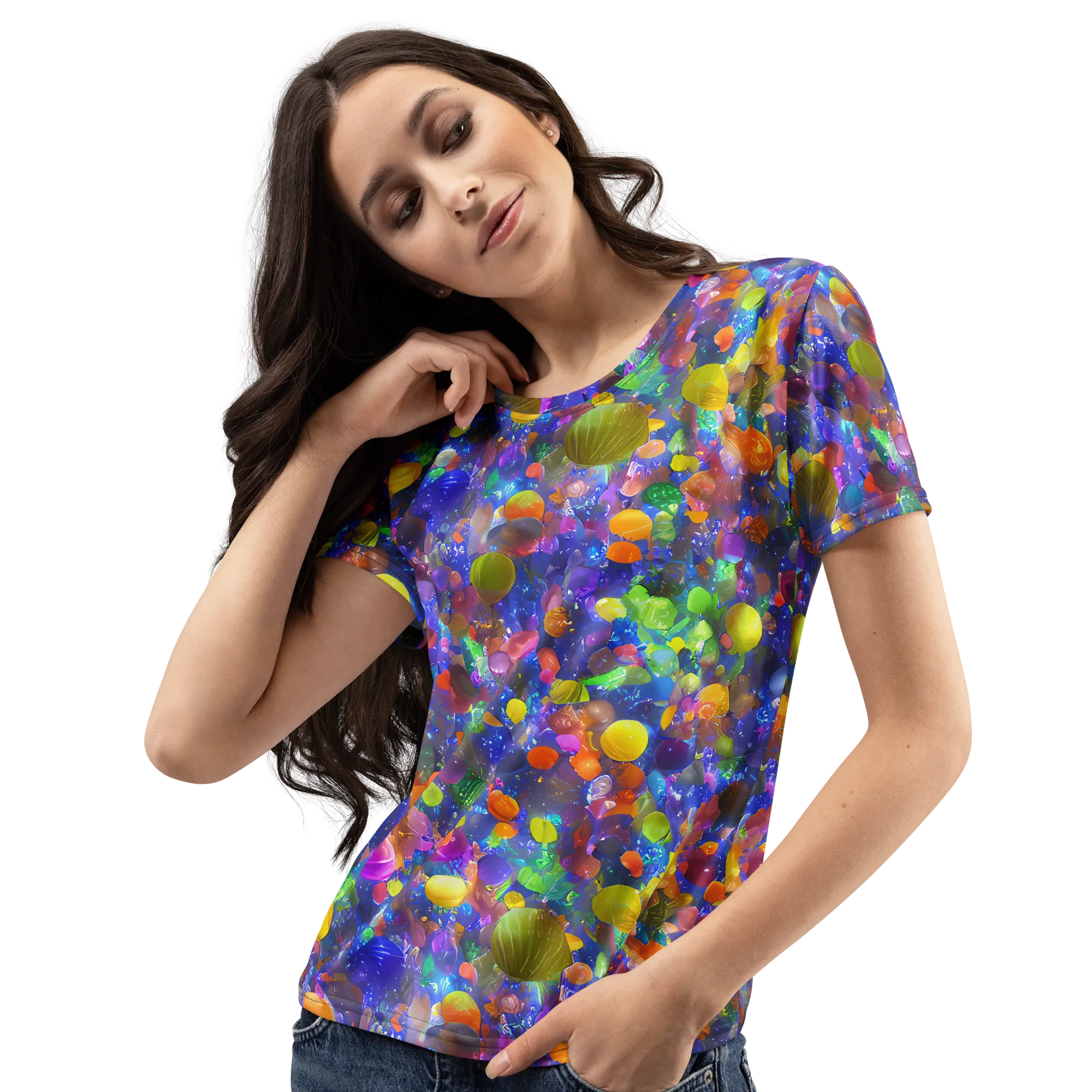 Chromatic Candy on Women's Crew Neck T-Shirt — Left Front