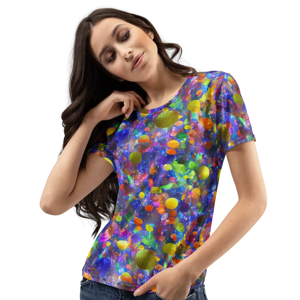 Chromatic Candy on Women's Crew Neck T-Shirt — Left Front