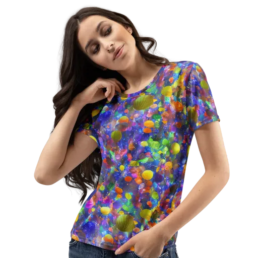 Chromatic Candy on a Women's Crew Neck T-Shirt