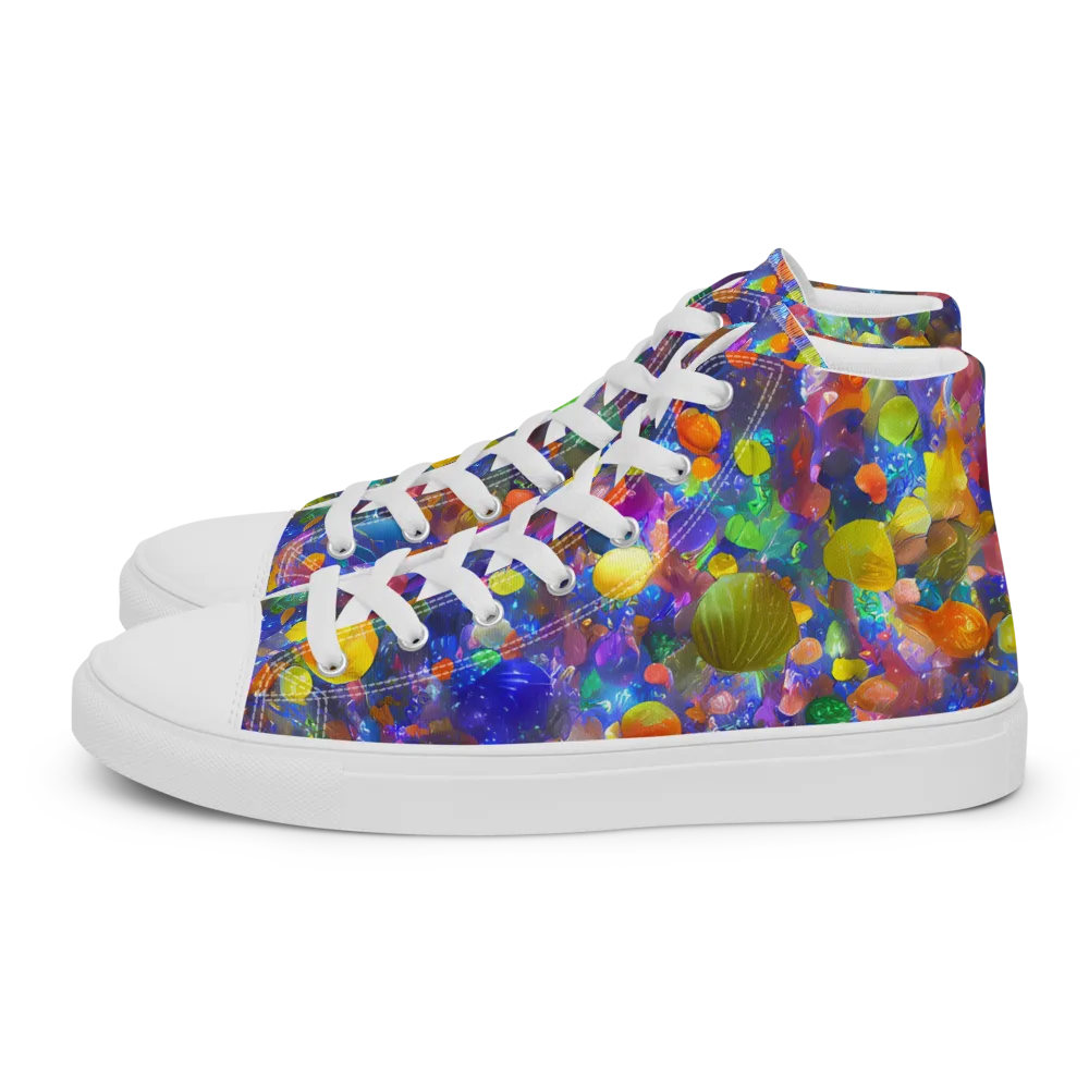 Chromatic Candy on Women's High Top Canvas Shoes — Left
