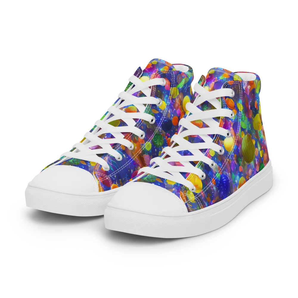 Chromatic Candy on Women's High Top Canvas Shoes — Left Front