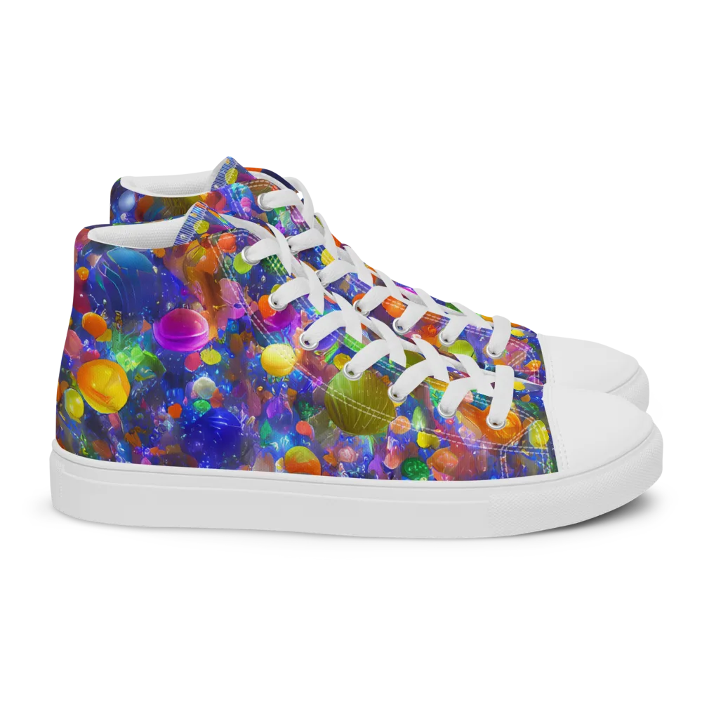Chromatic Candy on Women's High Top Canvas Shoes — Right