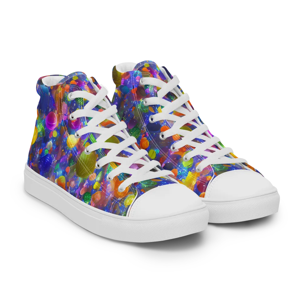 Chromatic Candy on Women's High Top Canvas Shoes — Right Front