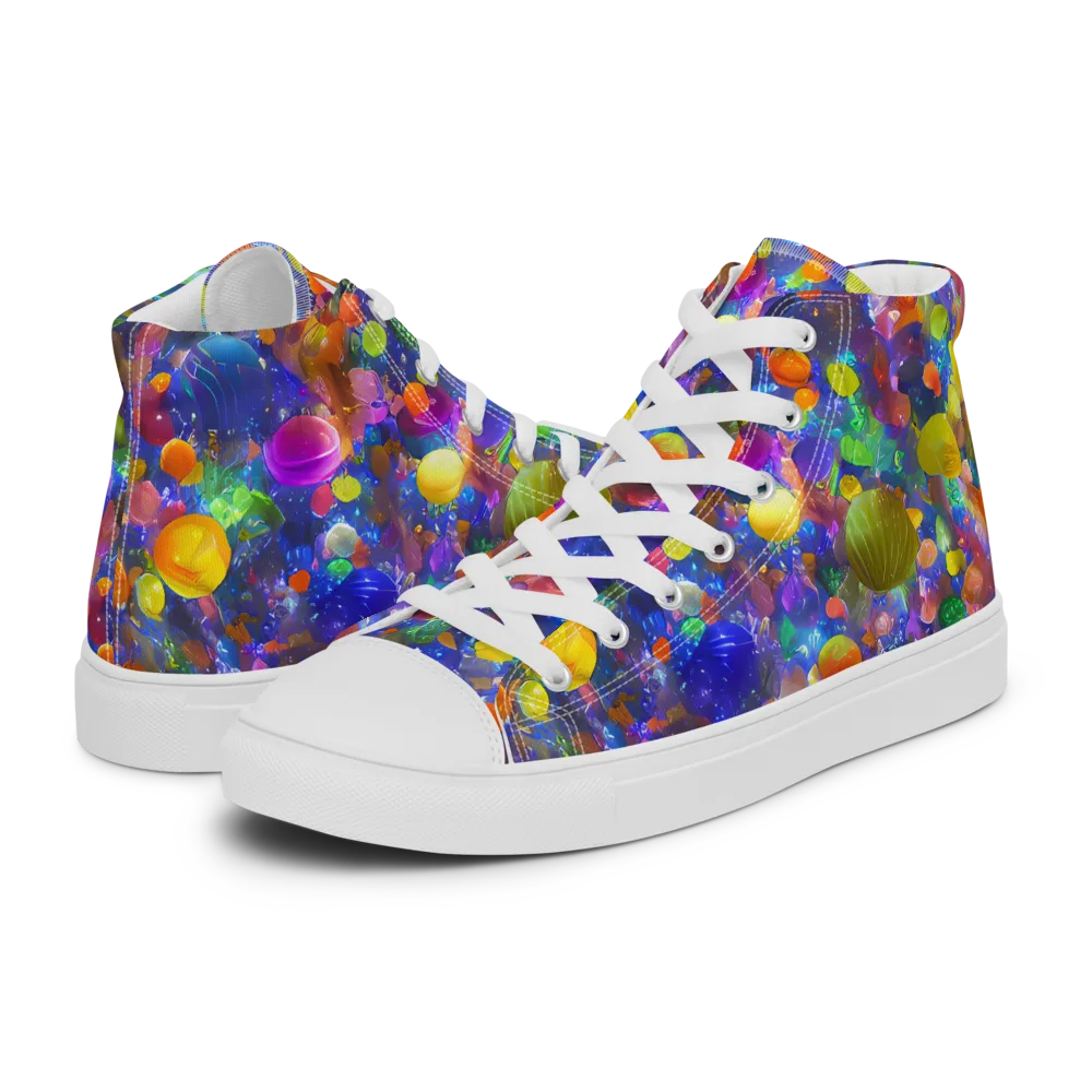Chromatic Candy on Women's High Top Canvas Shoes — Left