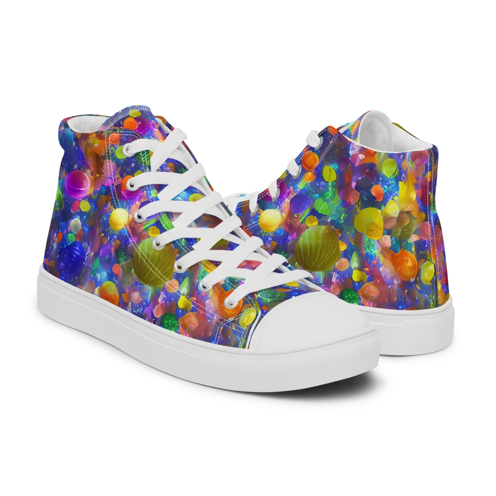 Chromatic Candy on Women's High Top Canvas Shoes — Right