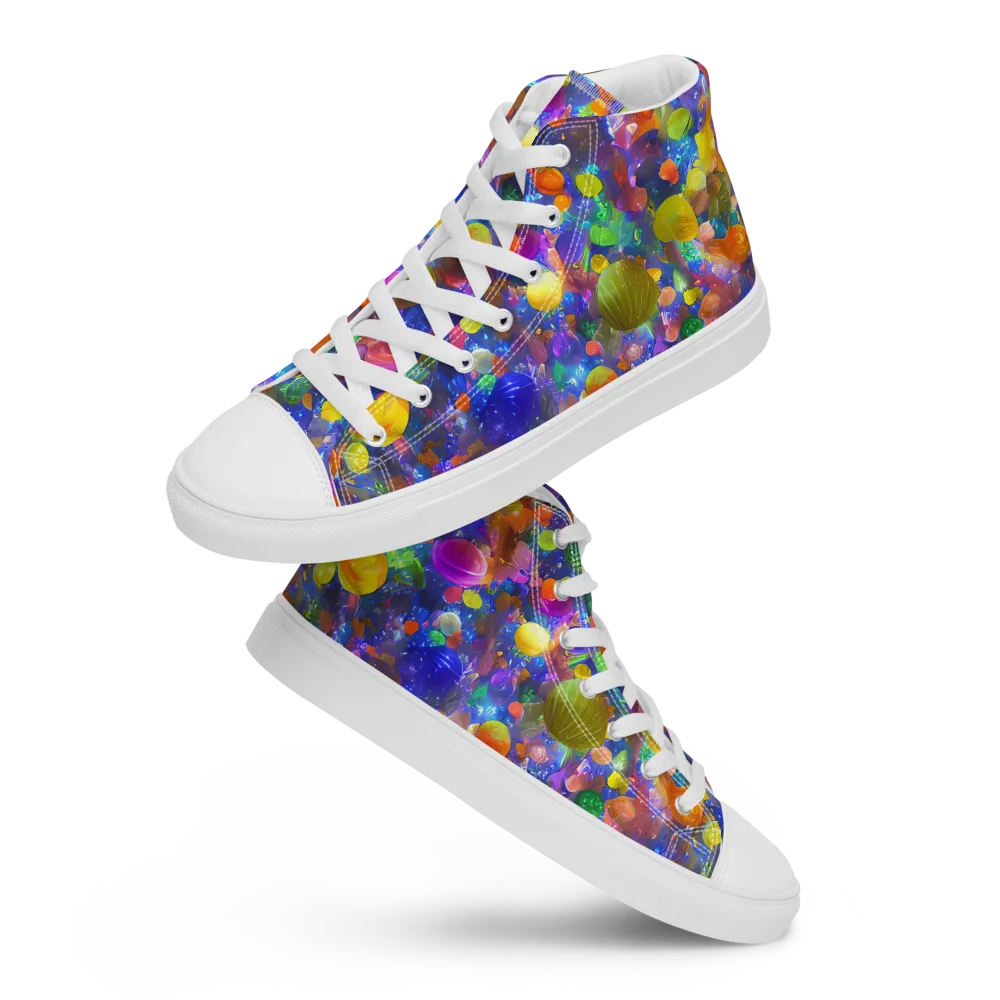 Chromatic Candy on Women's High Top Canvas Shoes — Front
