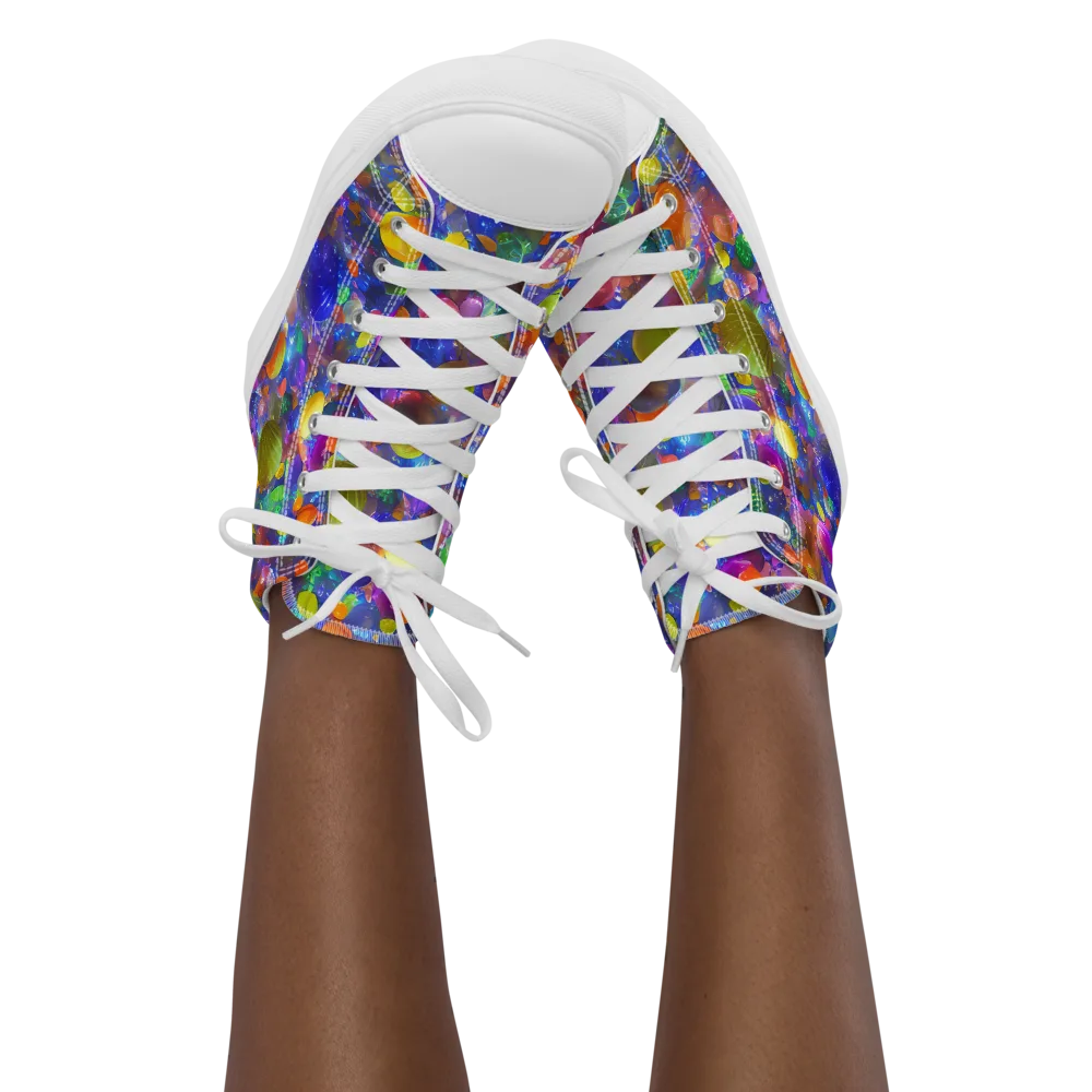 Chromatic Candy on Women's High Top Canvas Shoes — Front