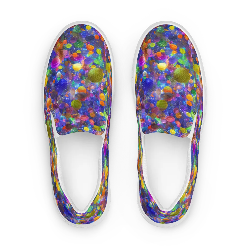 Chromatic Candy on Men's Slip-On Canvas Shoes — Front