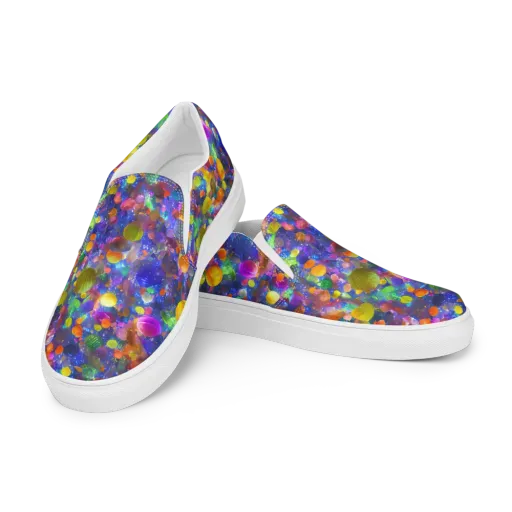 Chromatic Candy on a Men's Slip-On Canvas Shoes