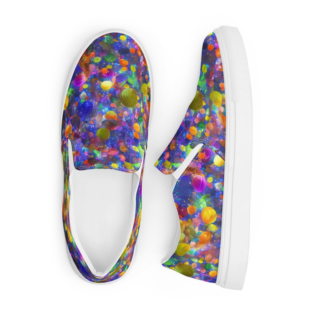 Chromatic Candy on Men's Slip-On Canvas Shoes — Front
