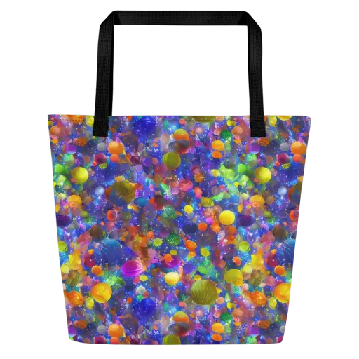 Chromatic Candy on a Large Tote Bag W/ Pocket