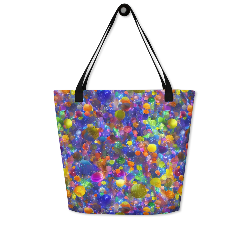 Chromatic Candy on Large Tote Bag W/ Pocket — Front