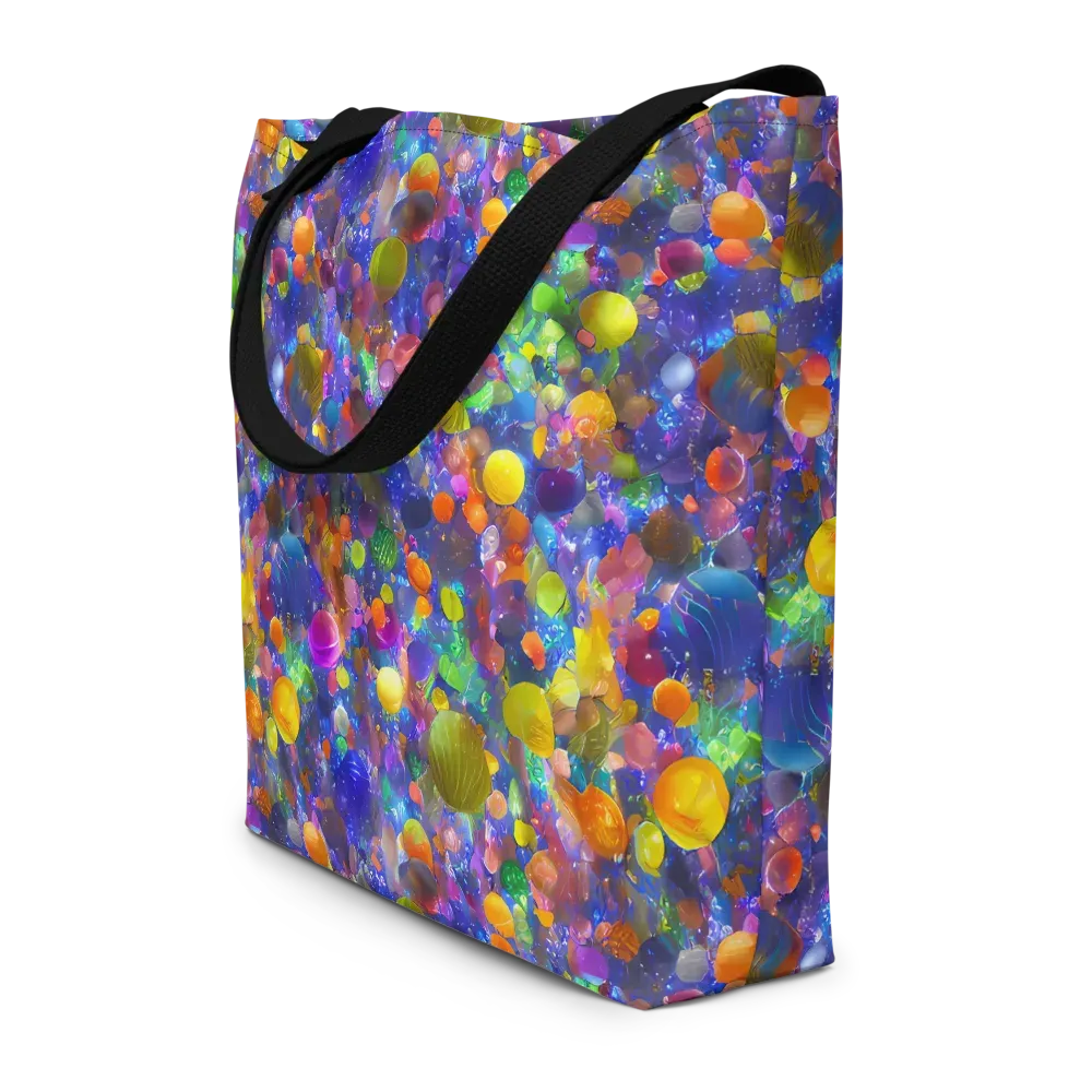 Chromatic Candy on Large Tote Bag W/ Pocket — Front