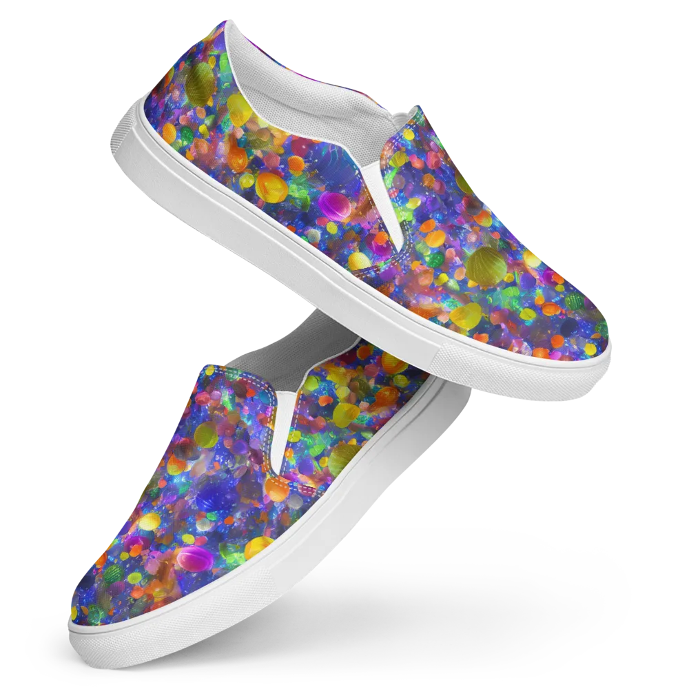 Chromatic Candy on Women's Slip-On Canvas Shoes — Front