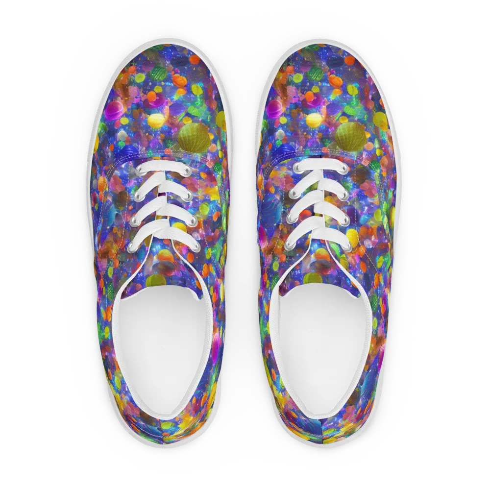 Chromatic Candy on Men's Lace-Up Canvas Shoes — Front