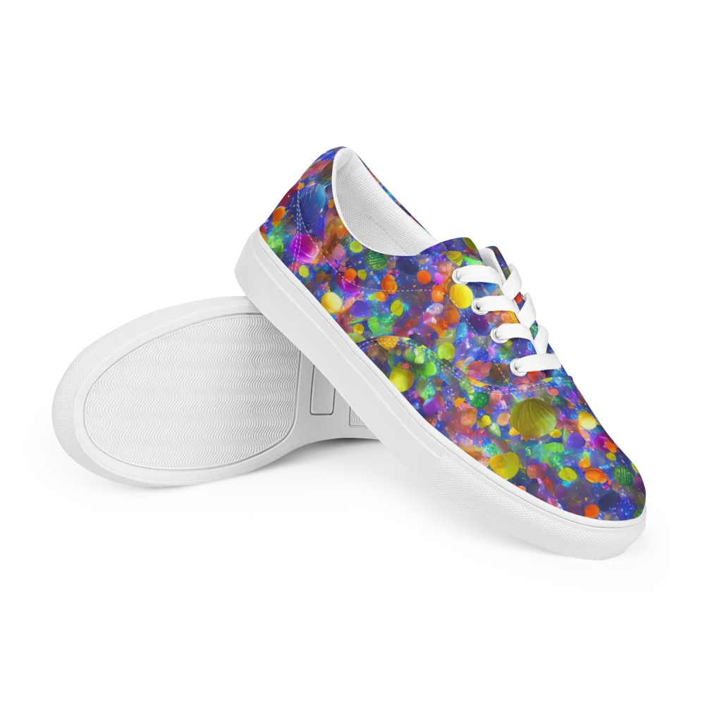 Chromatic Candy on Men's Lace-Up Canvas Shoes — Right Front