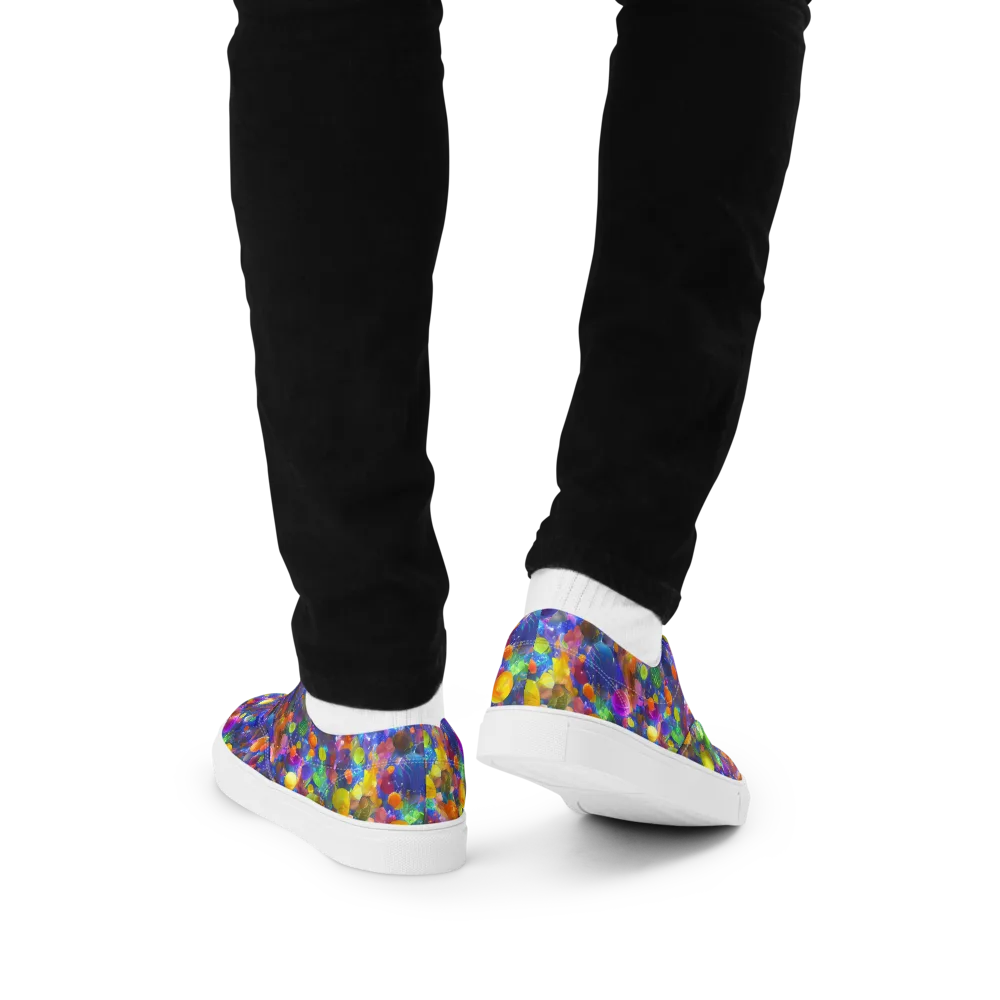 Chromatic Candy on Men's Lace-Up Canvas Shoes — Back