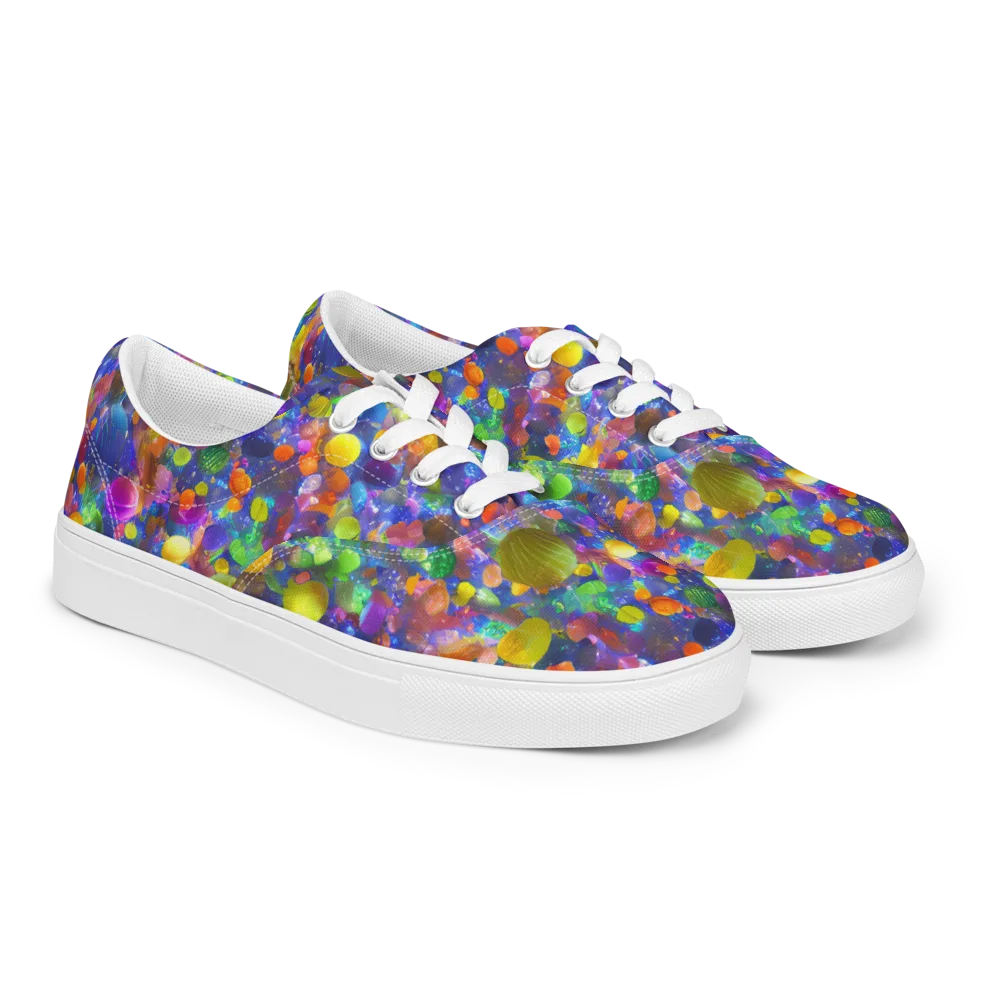 Chromatic Candy on Men's Lace-Up Canvas Shoes — Right Front