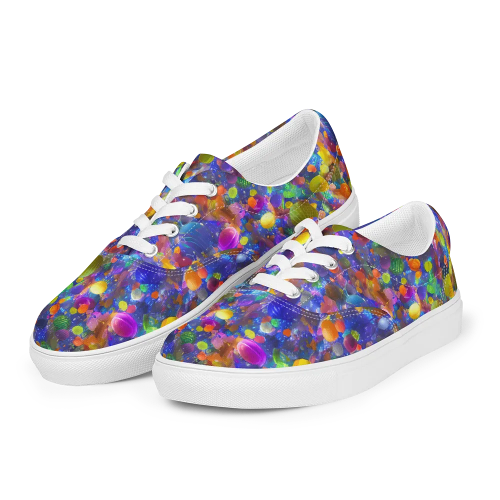 Chromatic Candy on Men's Lace-Up Canvas Shoes — Left Front