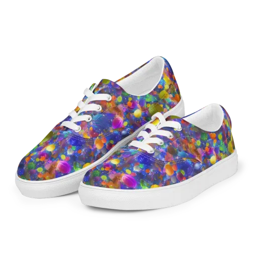 Chromatic Candy on a Men's Lace-Up Canvas Shoes