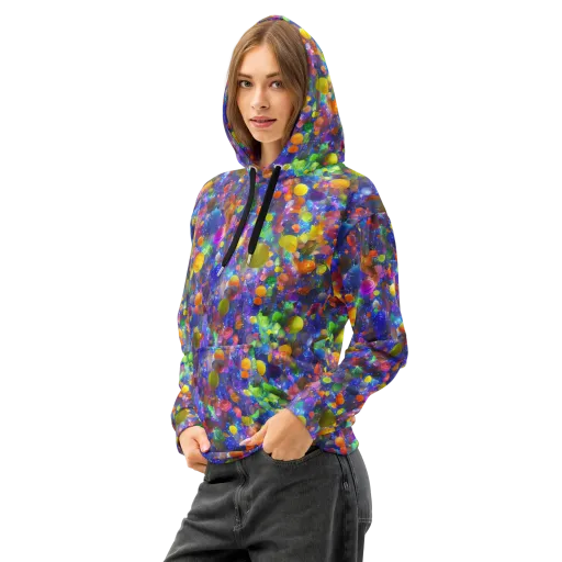 Chromatic Candy on a Cotton Hoodie