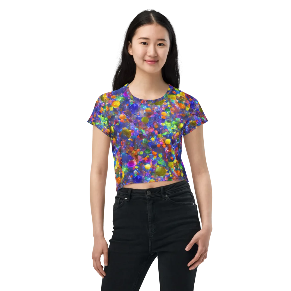 Chromatic Candy on Crop Tee — Front