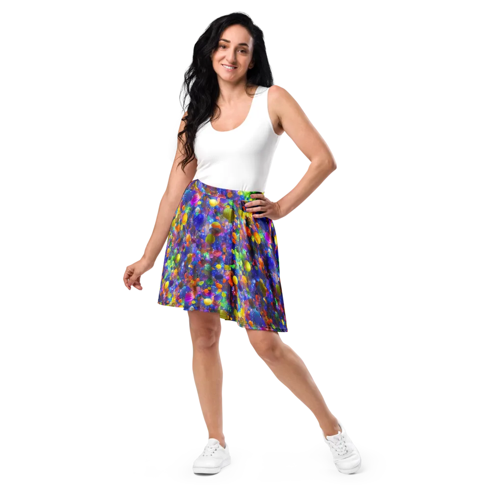 Chromatic Candy on Skater Skirt — Front