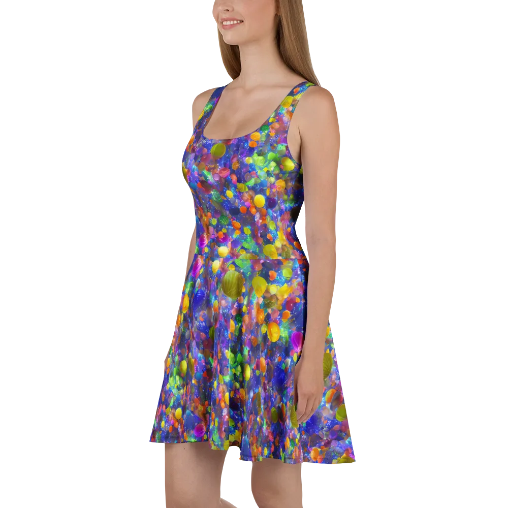 Chromatic Candy on Skater Dress — Left