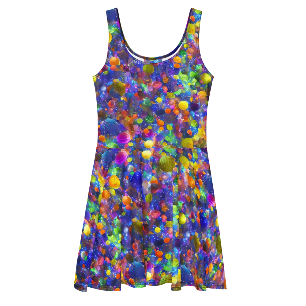 Chromatic Candy on Skater Dress — Front