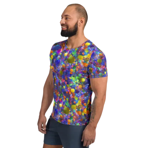 Chromatic Candy on a Men's Athletic T-Shirt