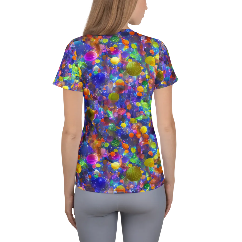Chromatic Candy on Women's Athletic T-Shirt — Back