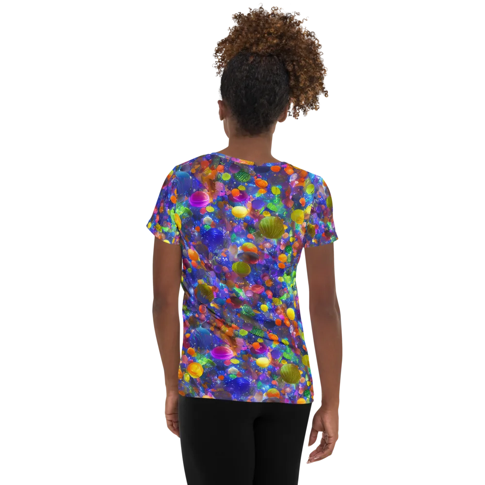 Chromatic Candy on Women's Athletic T-Shirt — Back
