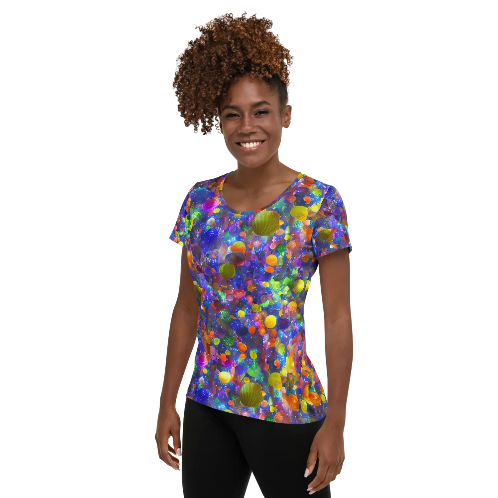 Chromatic Candy on Women's Athletic T-Shirt — Left