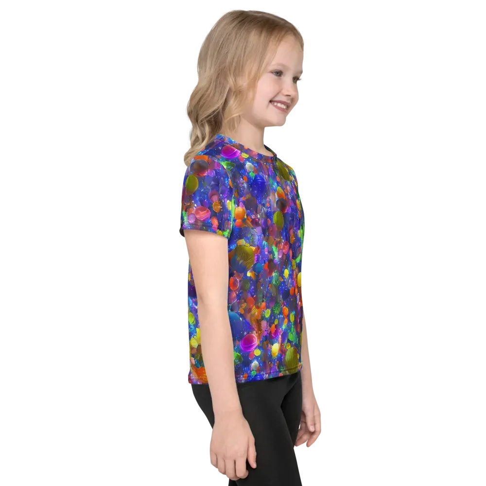 Chromatic Candy on Kids Crew Neck T-Shirt — Right