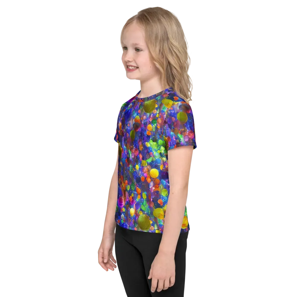 Chromatic Candy on Kids Crew Neck T-Shirt — Left