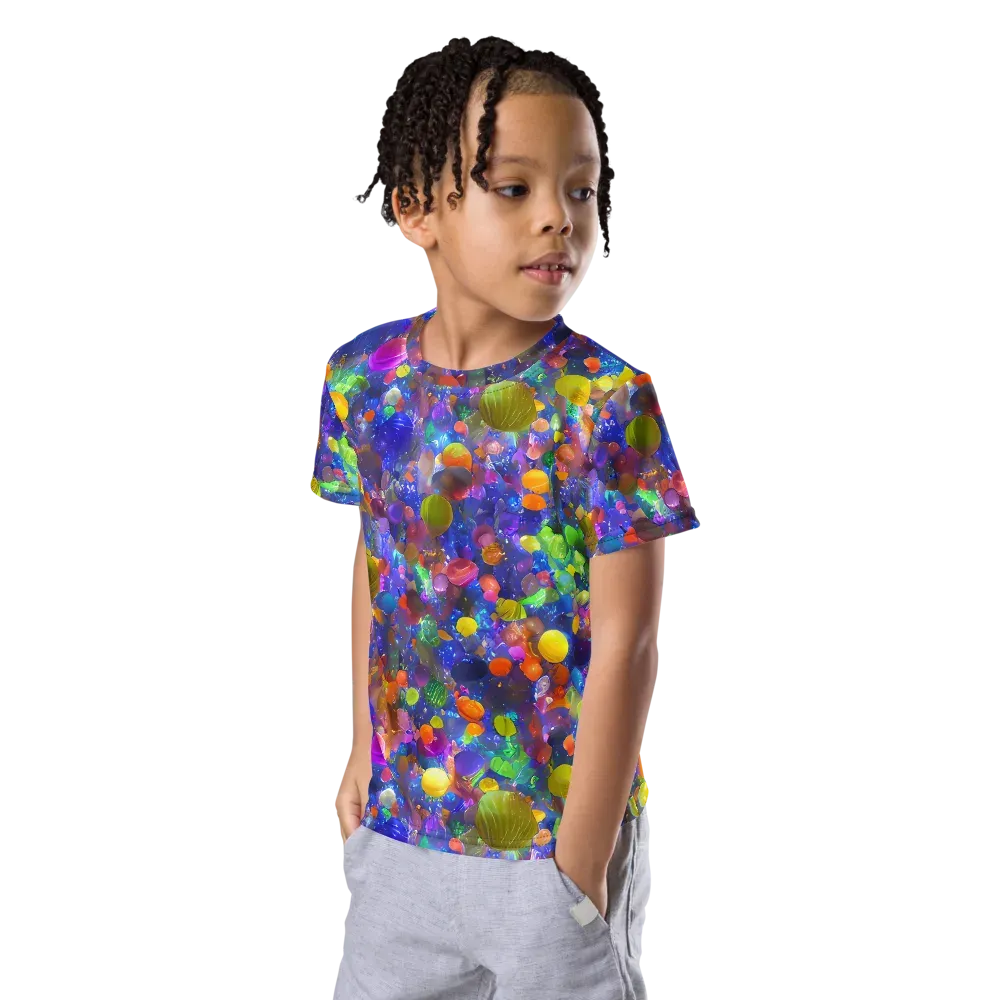 Chromatic Candy on Kids Crew Neck T-Shirt — Left Front