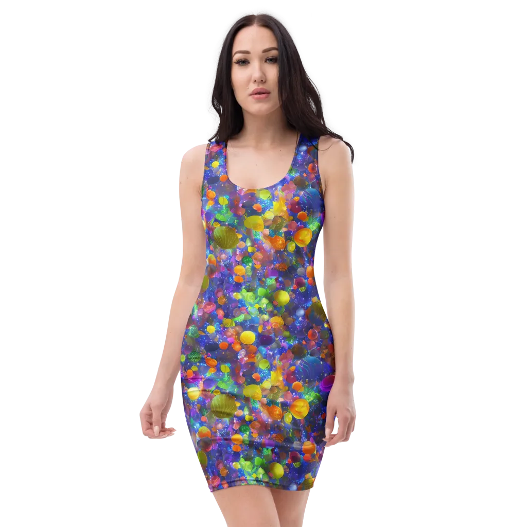 Chromatic Candy on Bodycon Dress — Front