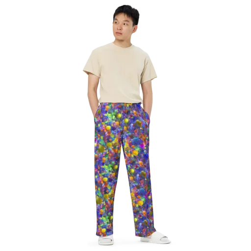 Chromatic Candy on a Wide-Leg Pants