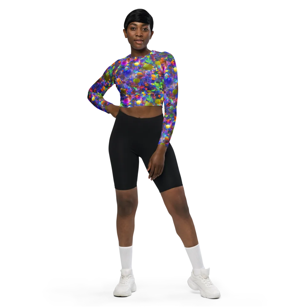 Chromatic Candy on Long Sleeve Crop Top — Front