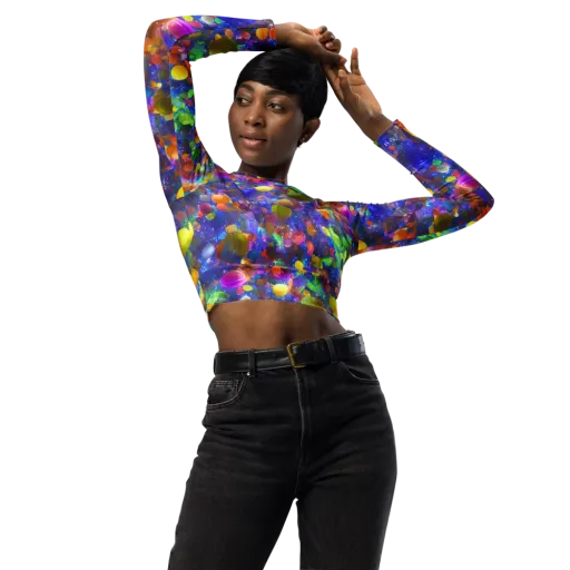 Chromatic Candy on a Long Sleeve Crop Top