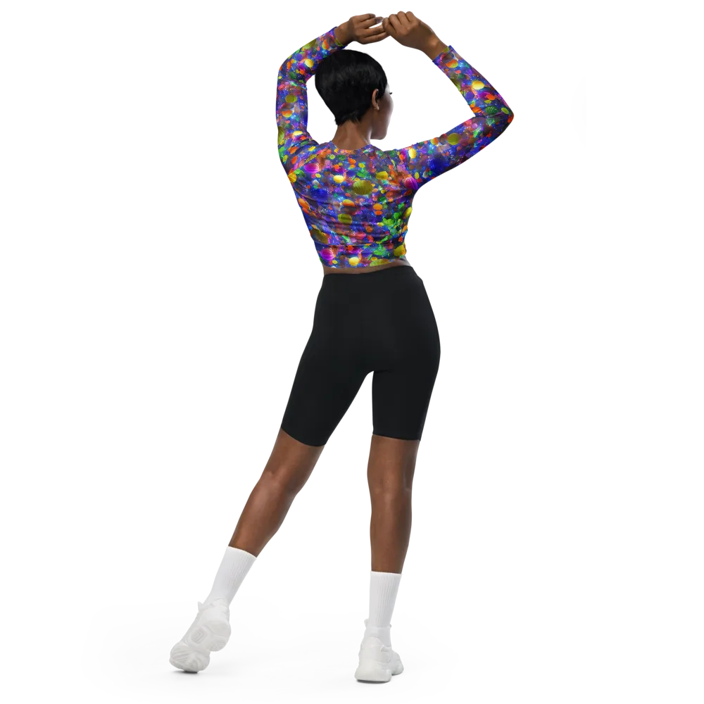 Chromatic Candy on Long Sleeve Crop Top — Back