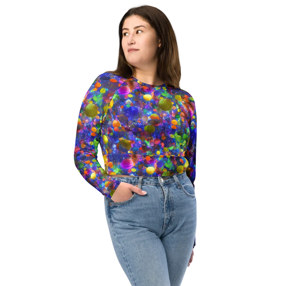 Chromatic Candy on Long Sleeve Crop Top — Front