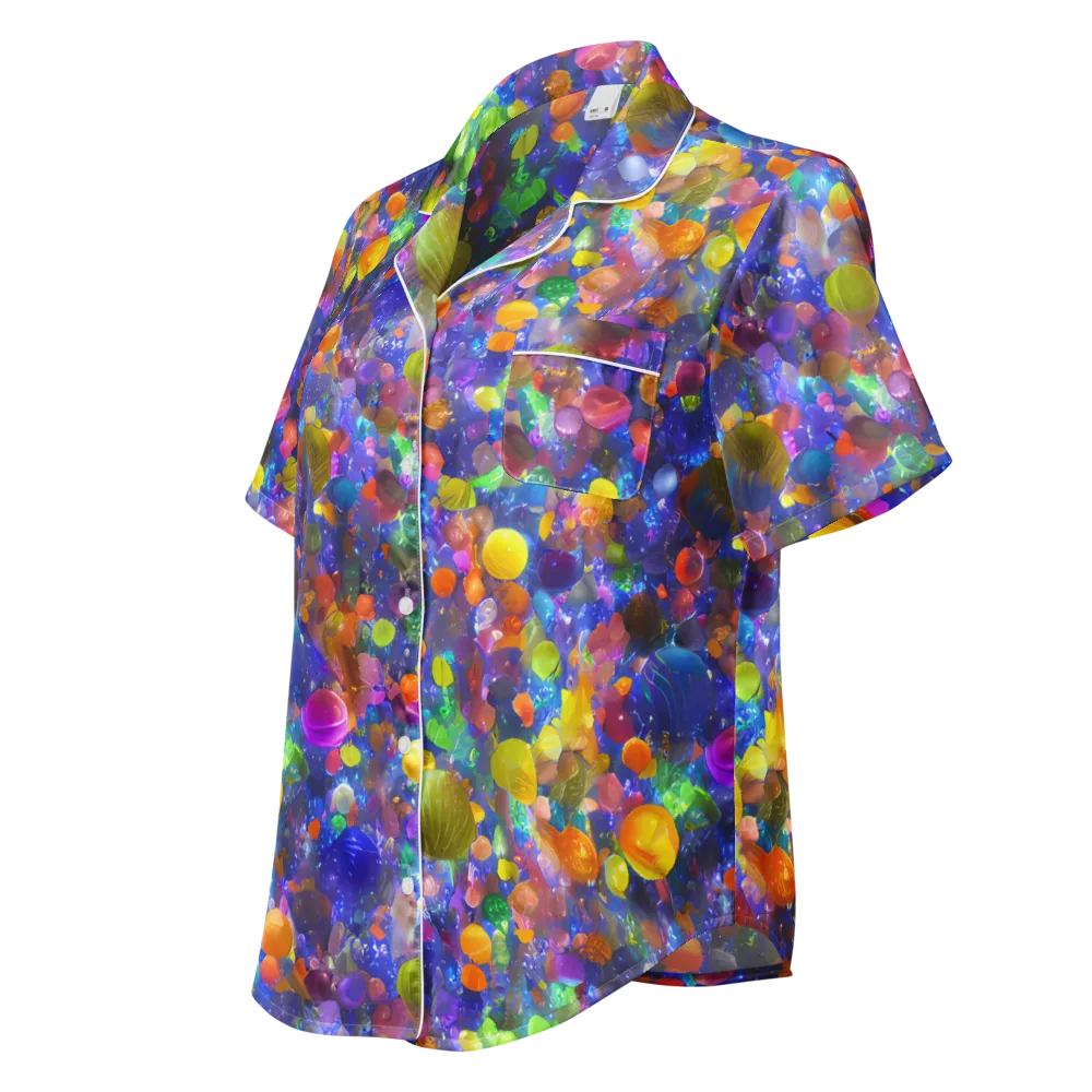 Chromatic Candy on Women's Short Sleeve Pajama Top — Left Front