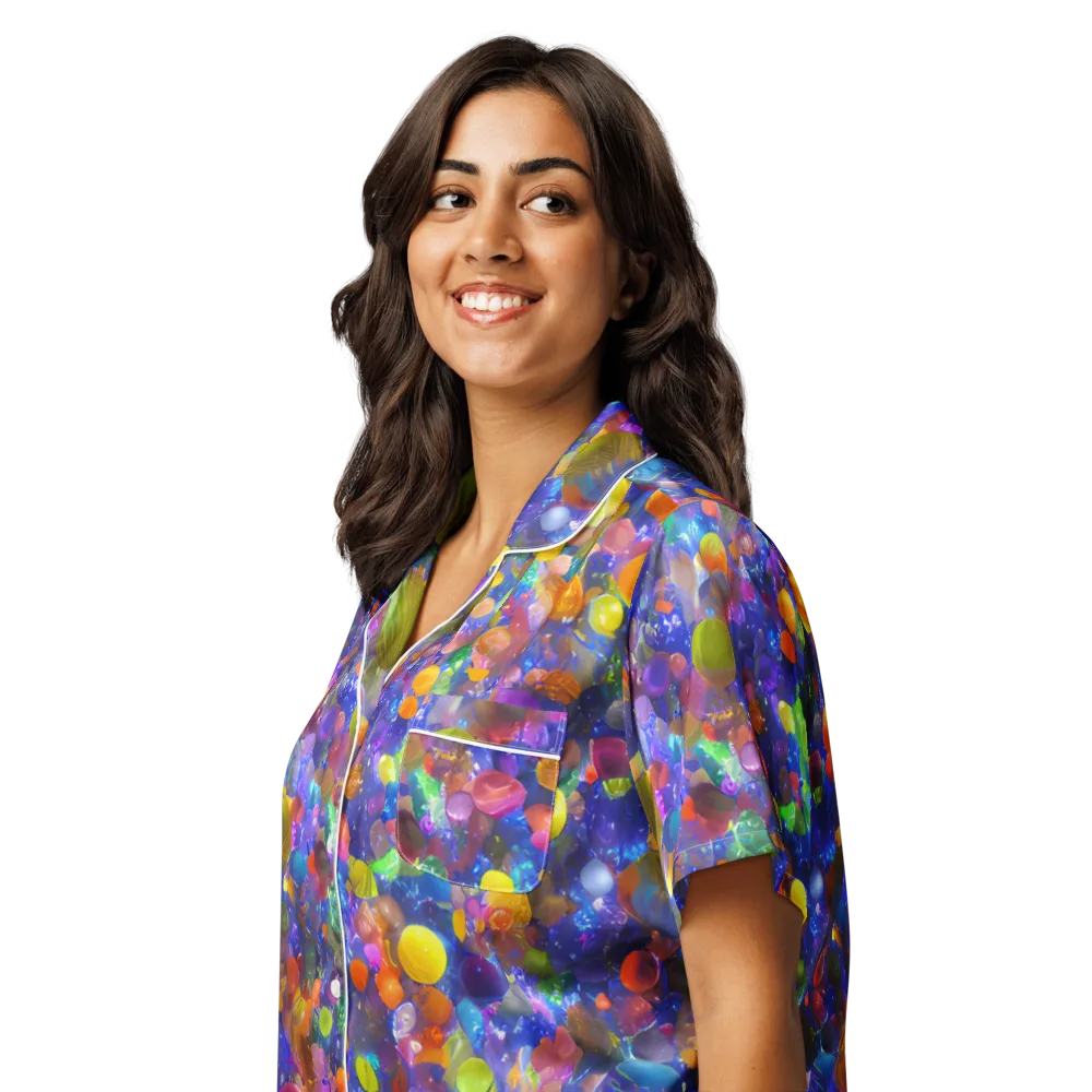 Chromatic Candy on Women's Short Sleeve Pajama Top — Left Front