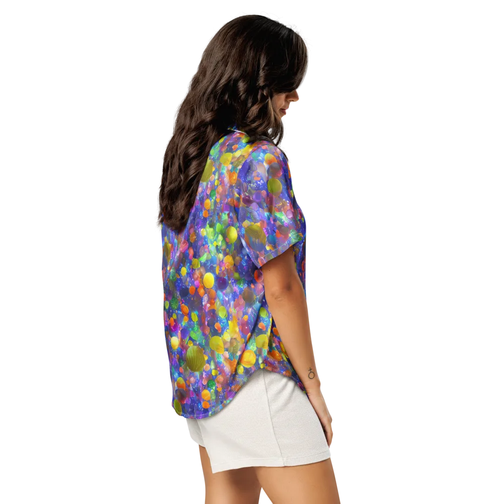Chromatic Candy on Women's Short Sleeve Pajama Top — Right Back