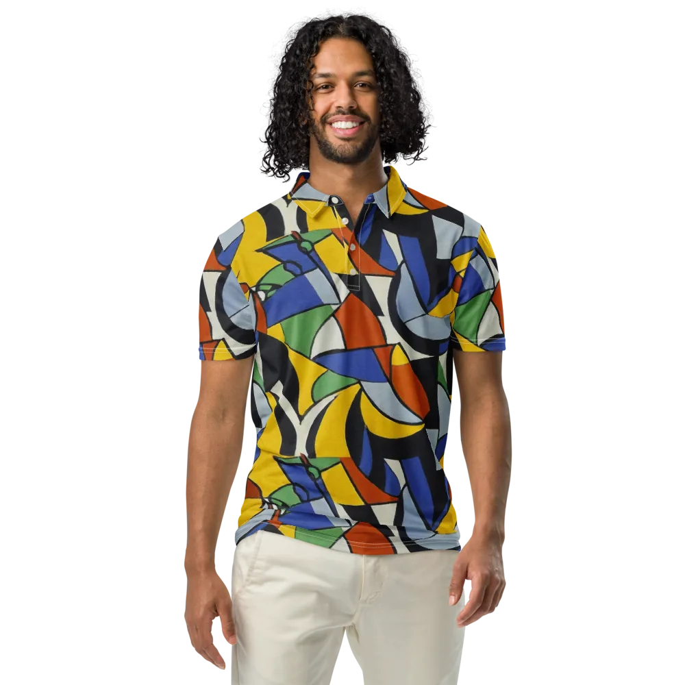 Chromatic Paradox on Men's Slim Fit Polo Shirt — Front