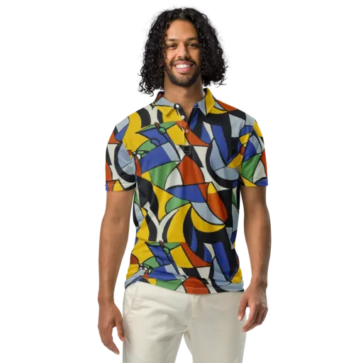 Chromatic Paradox on a Men's Slim Fit Polo Shirt
