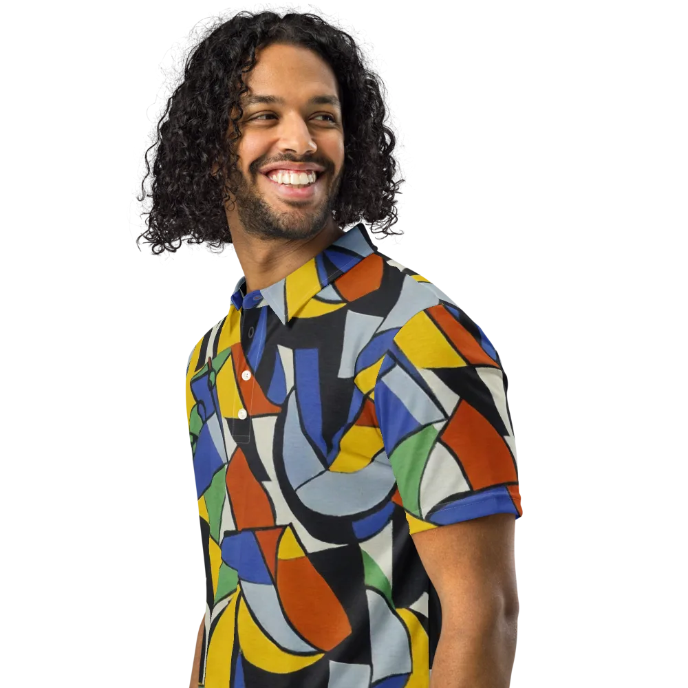 Chromatic Paradox on Men's Slim Fit Polo Shirt — Left Front